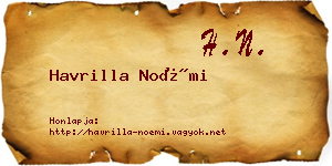 Havrilla Noémi névjegykártya
